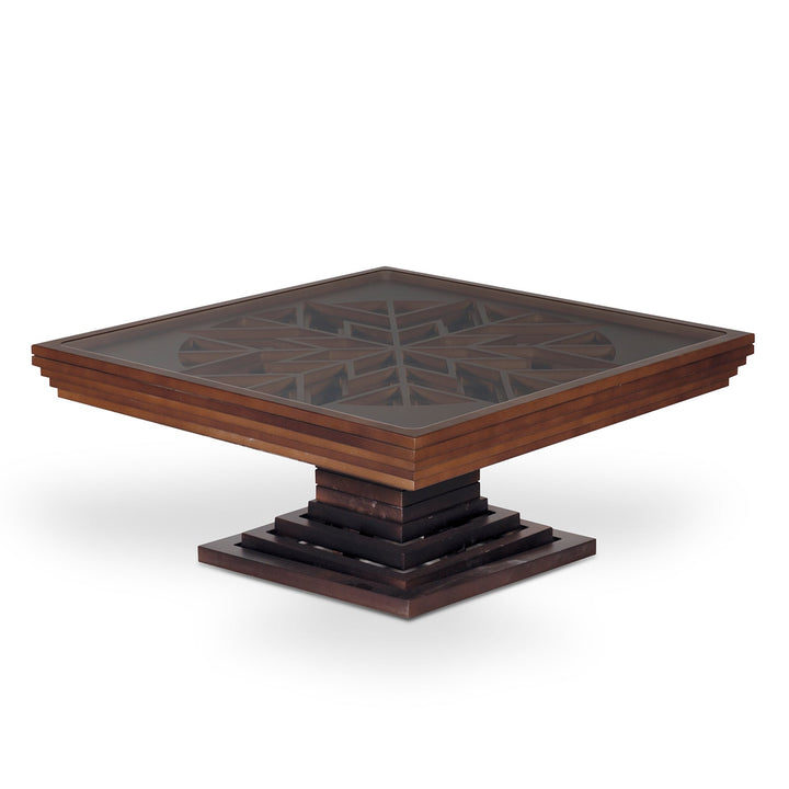 Korfez Model - Turkish Natural Walnut Coated Center Table, Wooden Rustic, Room Furniture - V Surfaces