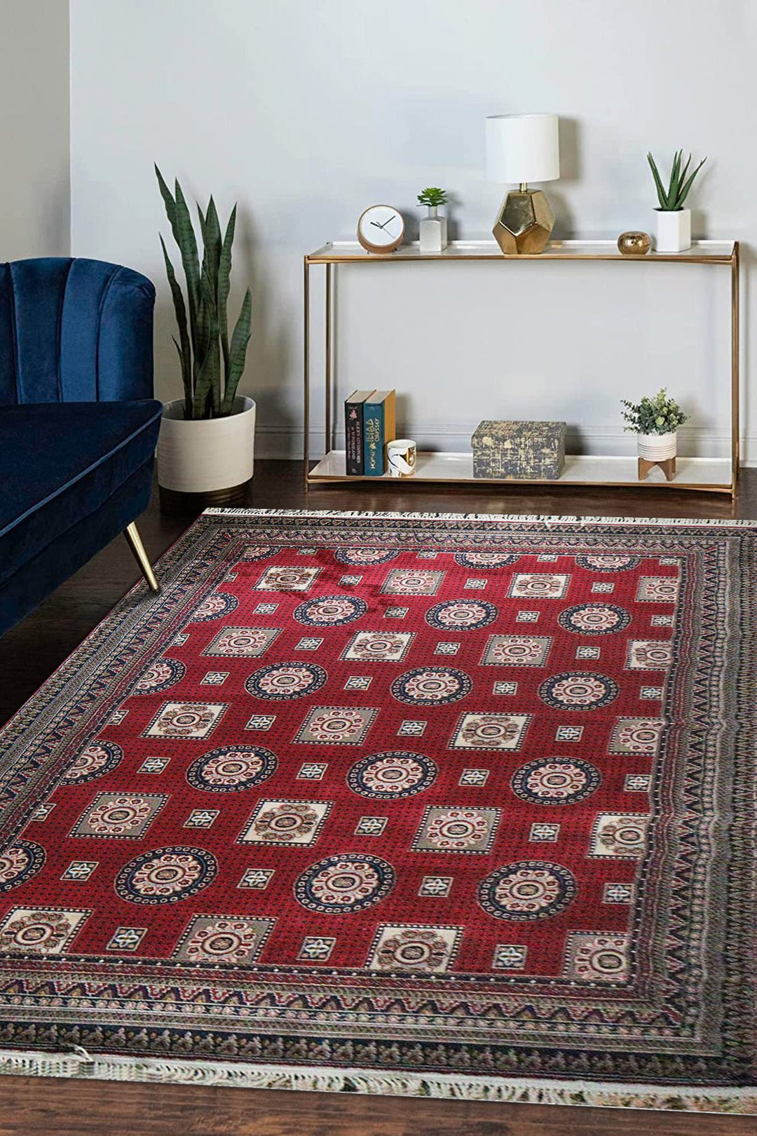 Premium Irani 500 Rug - Red - 6.5 x 9.8 FT-Superior Comfort Elegant and Luxury Style Accent - V Surfaces