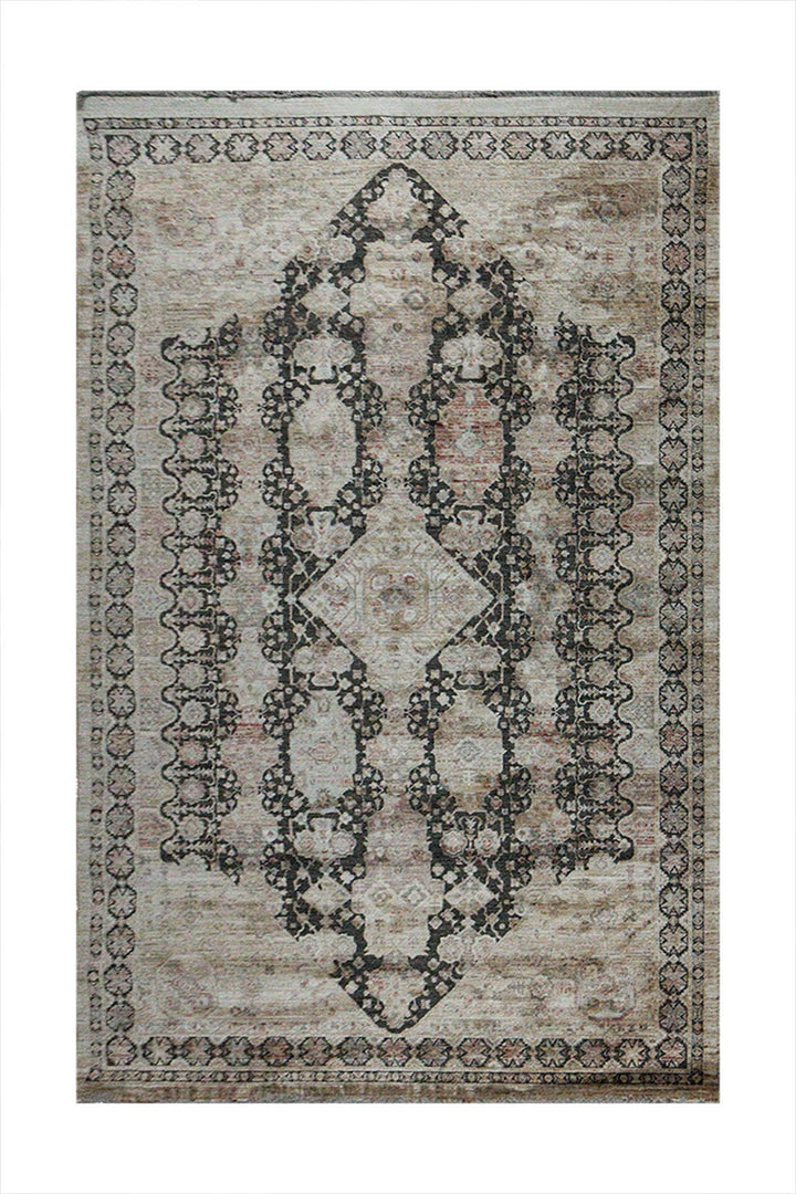 Premium Quality Turkish Antia Rug - Gray - 4.9 x 7.8 FT - Sleek and Minimalist for Chic Interiors - V Surfaces