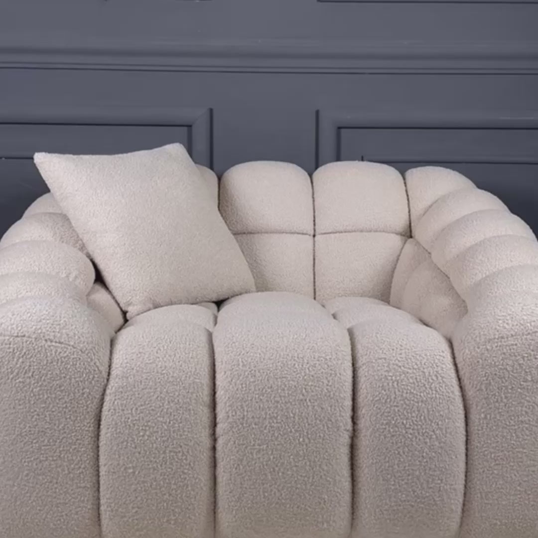 Modern Teddy Sofa with Soft Boucle Fabric