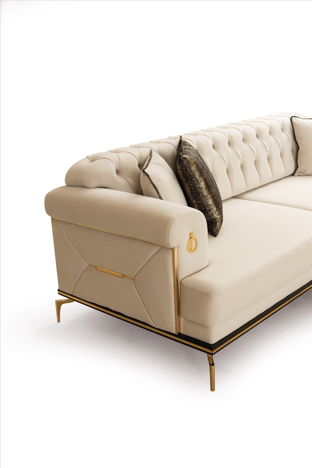 Seven Seater Turkish Sofa, Gold Model - V Surfaces