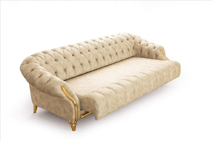 Seven Seater Turkish Sofa, Roza Gold Model - V Surfaces