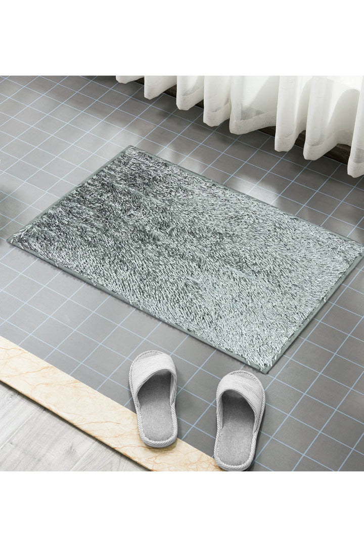 Shiny Micro Fiber Bath Mat, Gray - V Surfaces