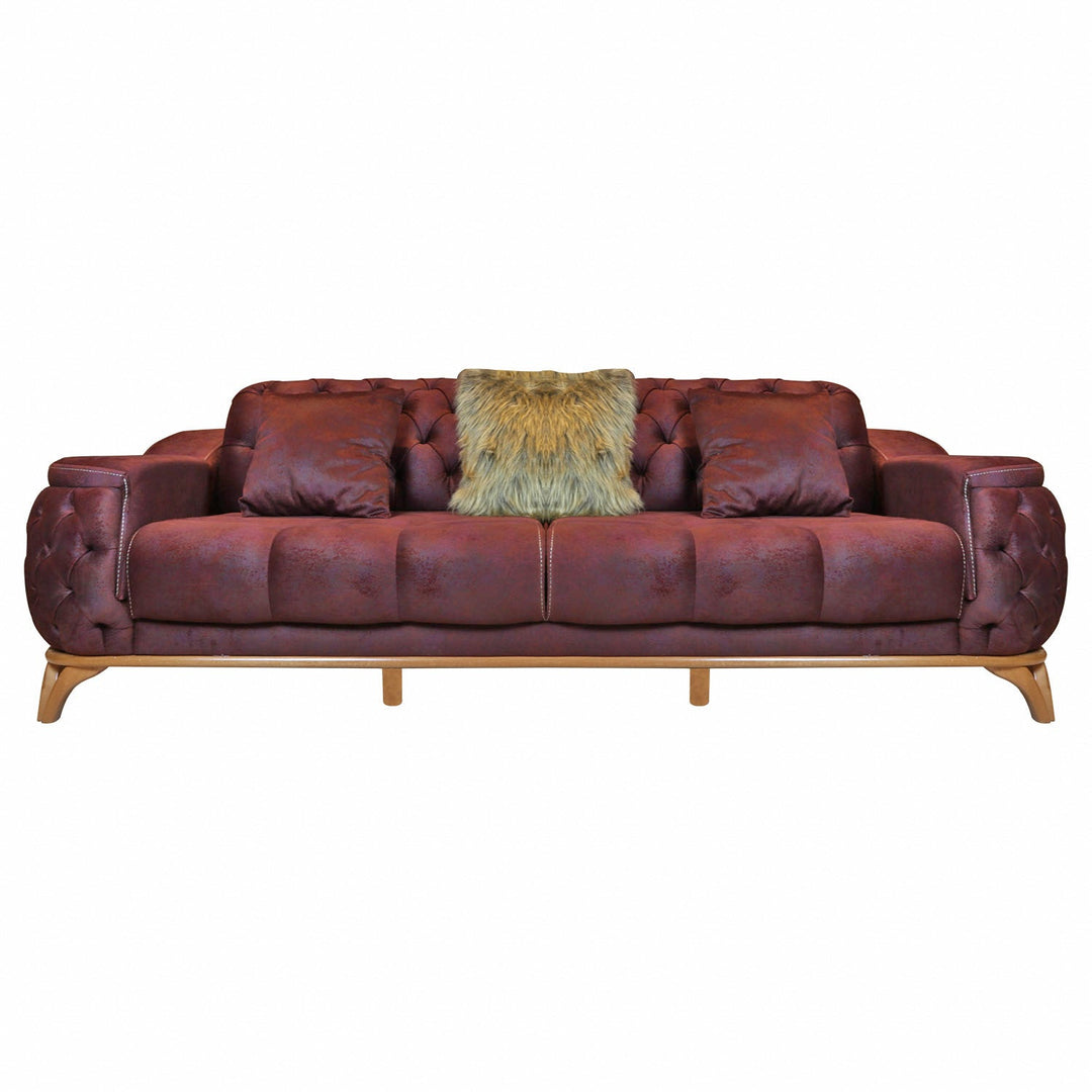 TURKISH BARCELONA SOFA 3 SEATER 1 PCS PITON V-09 MAROON - V Surfaces