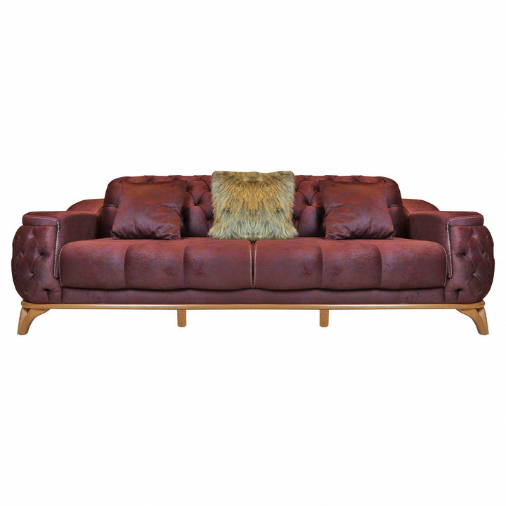 TURKISH BARCELONA SOFA 3 SEATER 1 PCS PITON V-09 MAROON - V Surfaces