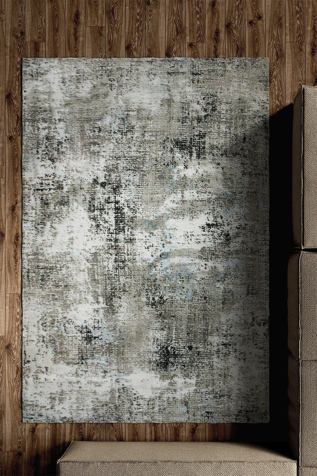 Turkish Modern Fastival 1 Rug - Beige & Gray - 5.2 x 7.5 FT - Sleek And Minimalist For Chic Interiors - V Surfaces