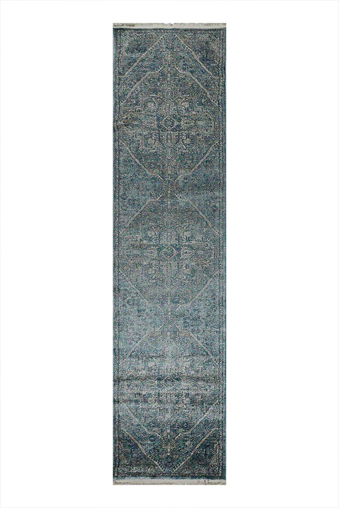 Turkish Modern Festival - 1 Rug - 2.1 x 10. FT - Blue - Superior Comfort, Modern Style Accent Rugs - V Surfaces