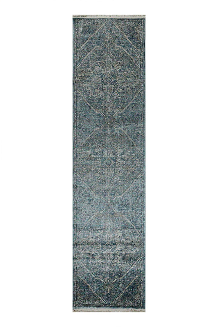 Turkish Modern Festival - 1 Rug - 2.1 x 10. FT - Blue - Superior Comfort, Modern Style Accent Rugs - V Surfaces