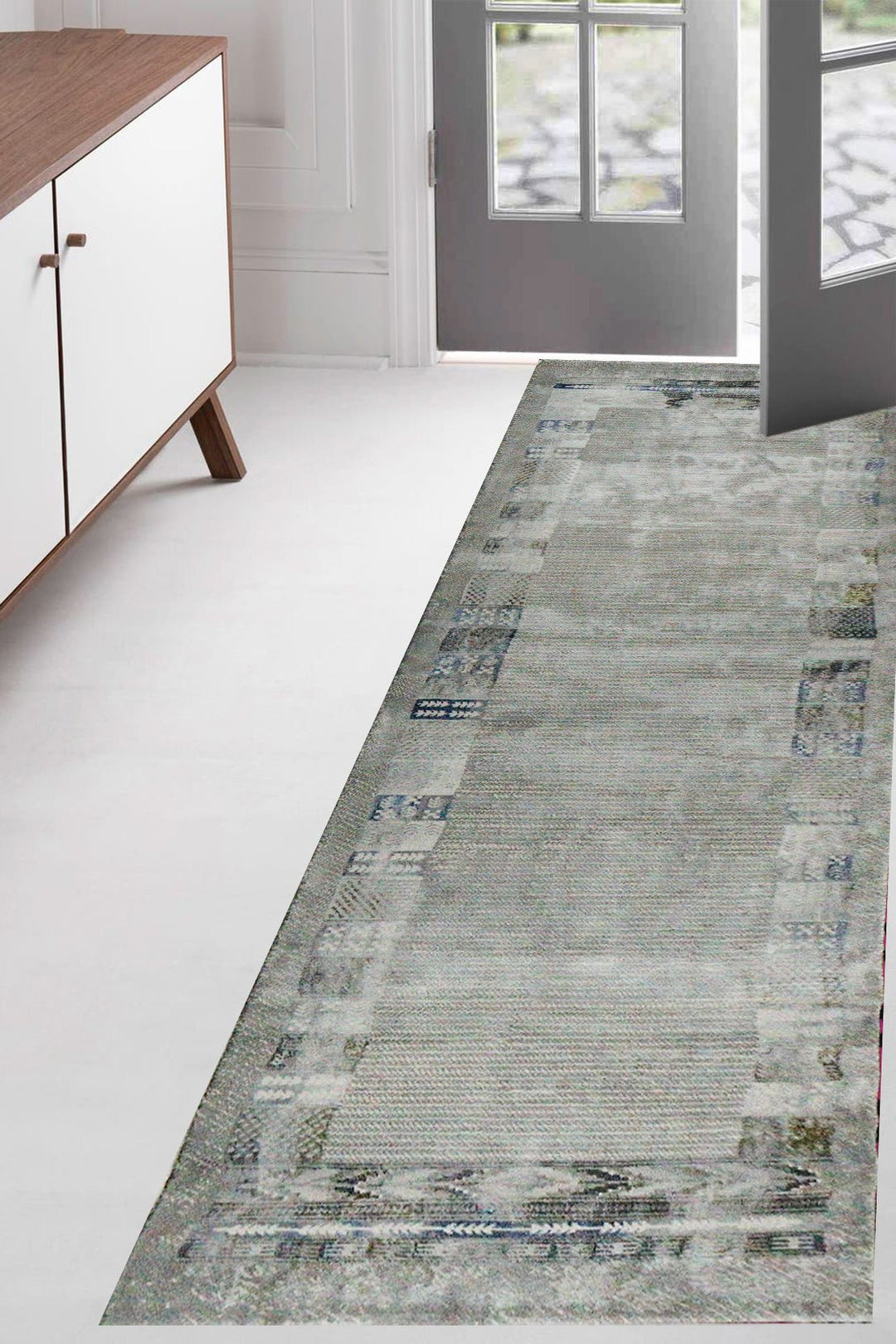Turkish Modern Festival 1 Rug - 3.2 x 9.8 FT - Gray - Sleek and Minimalist for Chic Interiors - V Surfaces