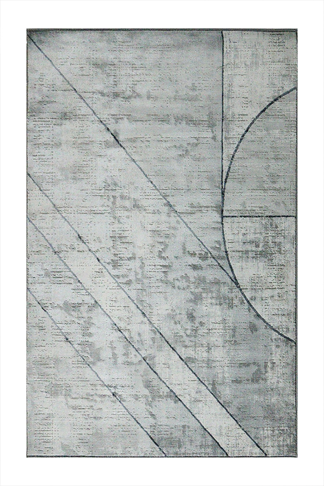 Turkish Modern Festival 1 Rug - 3.9 x 5.5 FT - Gray - Sleek and Minimalist for Chic Interiors - V Surfaces