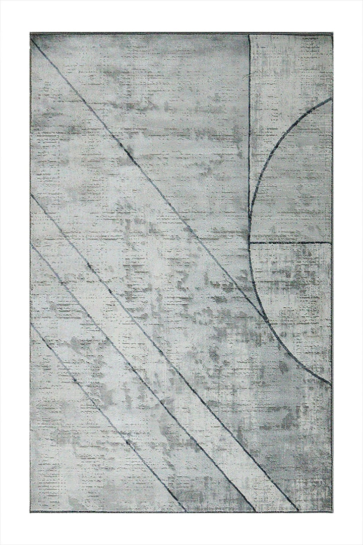 Turkish Modern Festival 1 Rug - 3.9 x 5.5 FT - Gray - Sleek and Minimalist for Chic Interiors - V Surfaces