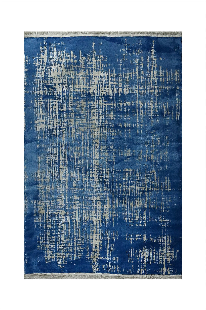 Turkish Modern Festival 1 Rug - 3.93 x 5.90 FT - Blue and Cream- Superior Comfort, Modern Style Accent Rugs - V Surfaces