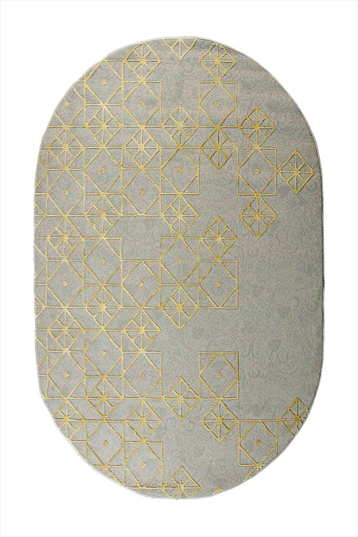 Turkish Modern Festival - 1 Rug - 4.9 x 7.2 FT - Gray and Golden - Superior Comfort, Modern Style Accent Rugs - V Surfaces