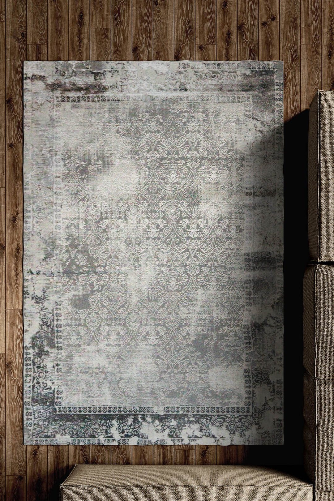 Turkish Modern Festival 1 Rug - 5.24 x 7.21 FT - Gray - Superior Comfort, Modern Style Accent Rugs - V Surfaces