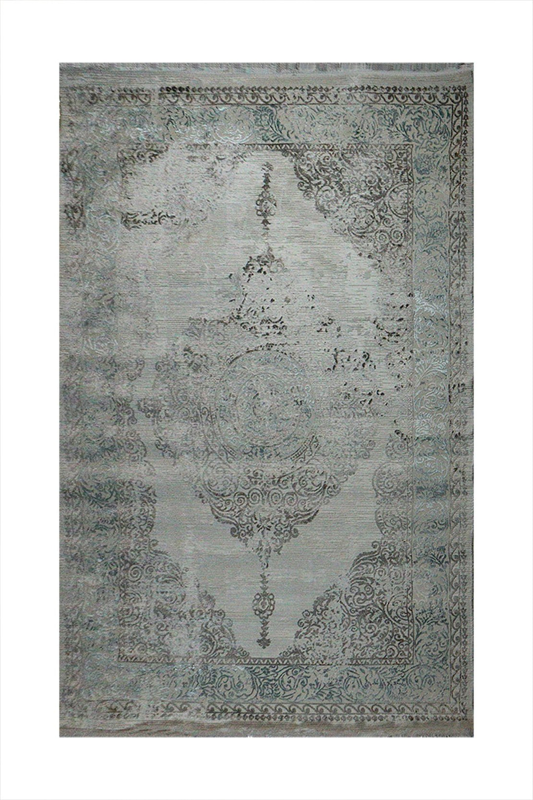 Turkish Modern Festival 1 Rug - 6.5 x 9.5 FT - Blue and Gray - Sleek and Minimalist for Chic Interiors - V Surfaces