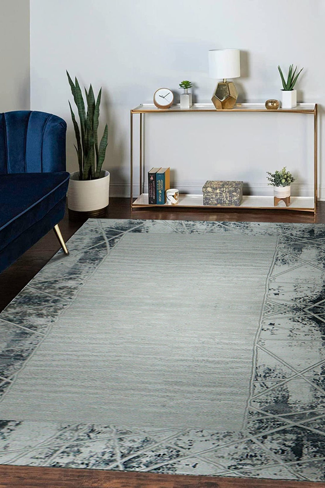 Turkish Modern Festival 1 Rug - 7.8 x 18.7 FT - Gray - Sleek and Minimalist for Chic Interiors - V Surfaces