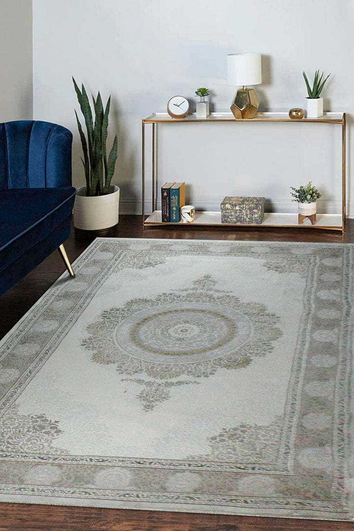 Turkish Modern Festival 1 Rug - 8.2 x 13. FT - Cream - Sleek and Minimalist for Chic Interiors - V Surfaces