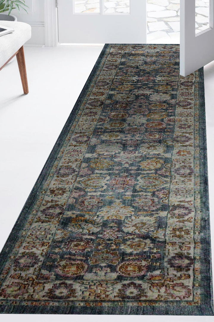 Turkish Modern Festival-1 Rug - Blue - 2.1 X 8.0 Ft- Sleek And Minimalist For Chic Interiors - V Surfaces