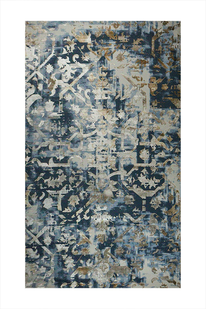 Turkish Modern Festival-1 Rug - Blue - 6.5 X 9.5 Ft- Sleek And Minimalist For Chic Interiors - V Surfaces