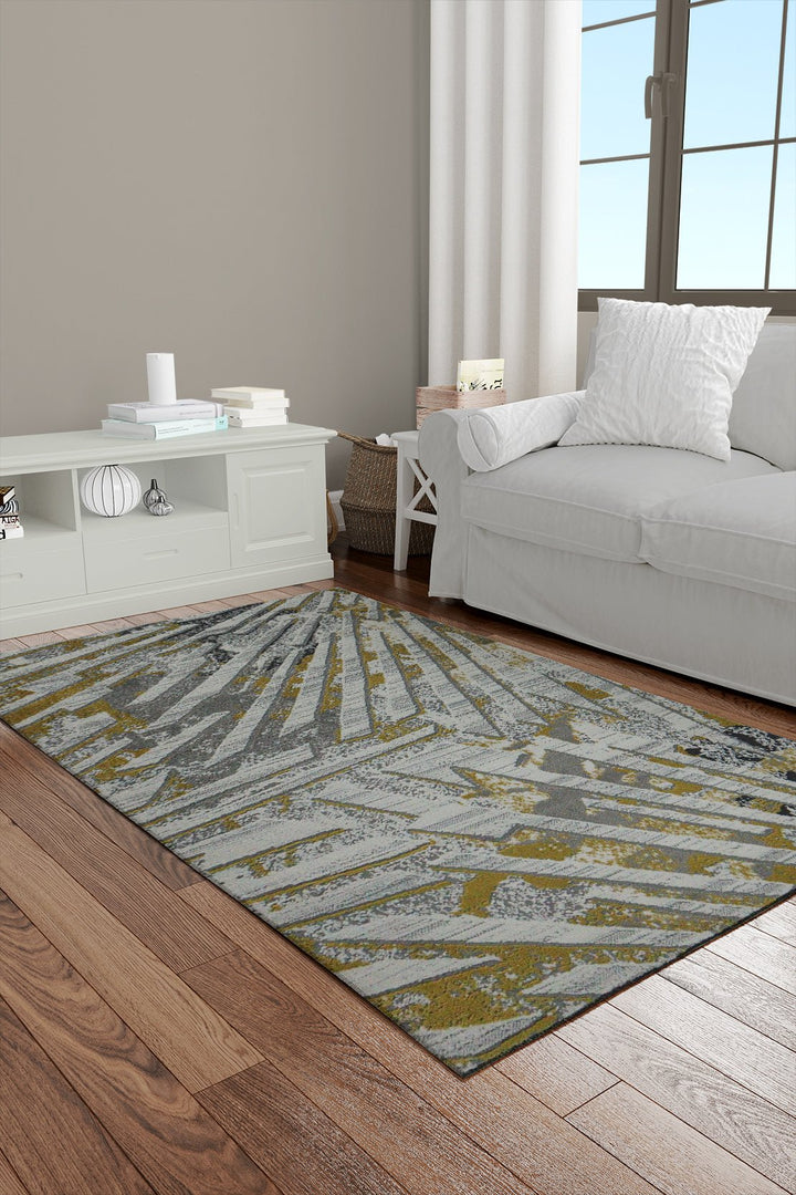 Turkish Modern Festival 1 Rug - Cream and Yellow - 3.2 x 4.9 FT - Superior Comfort, Modern Style Accent Rugs - V Surfaces