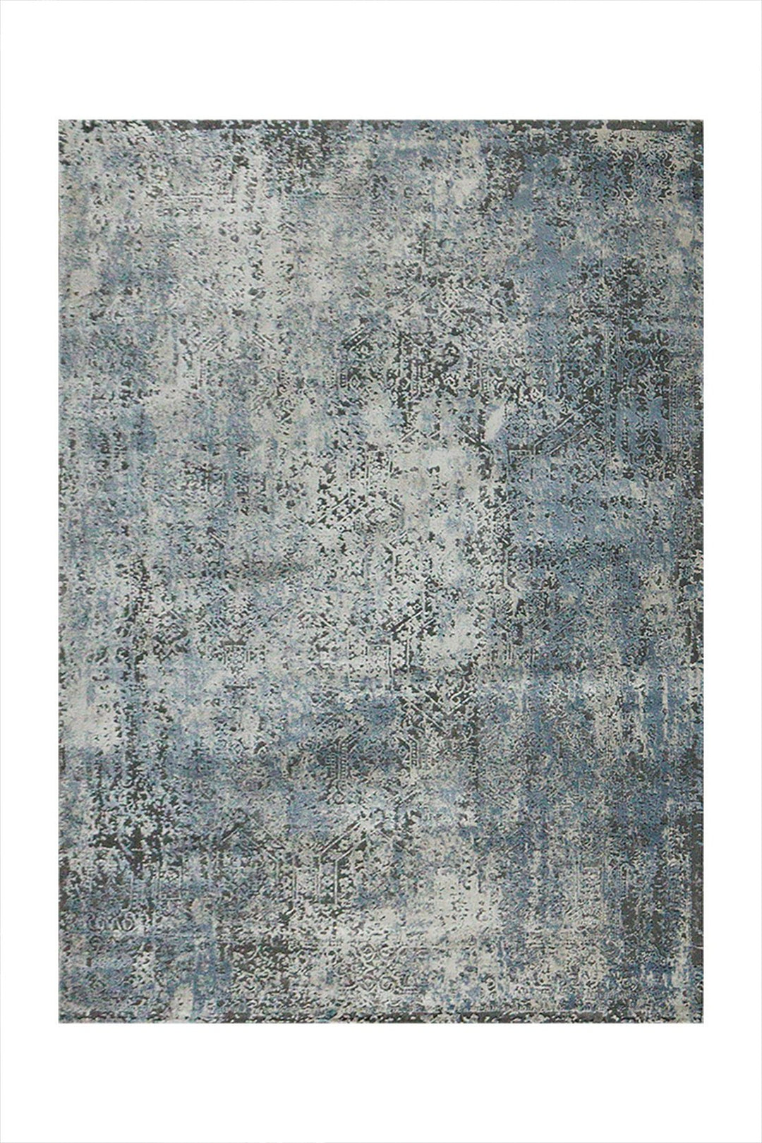 Turkish Modern Festival 1 Rug - Cream & Blue - 4.9 x 6.5 FT - Sleek And Minimalist For Chic Interiors - V Surfaces