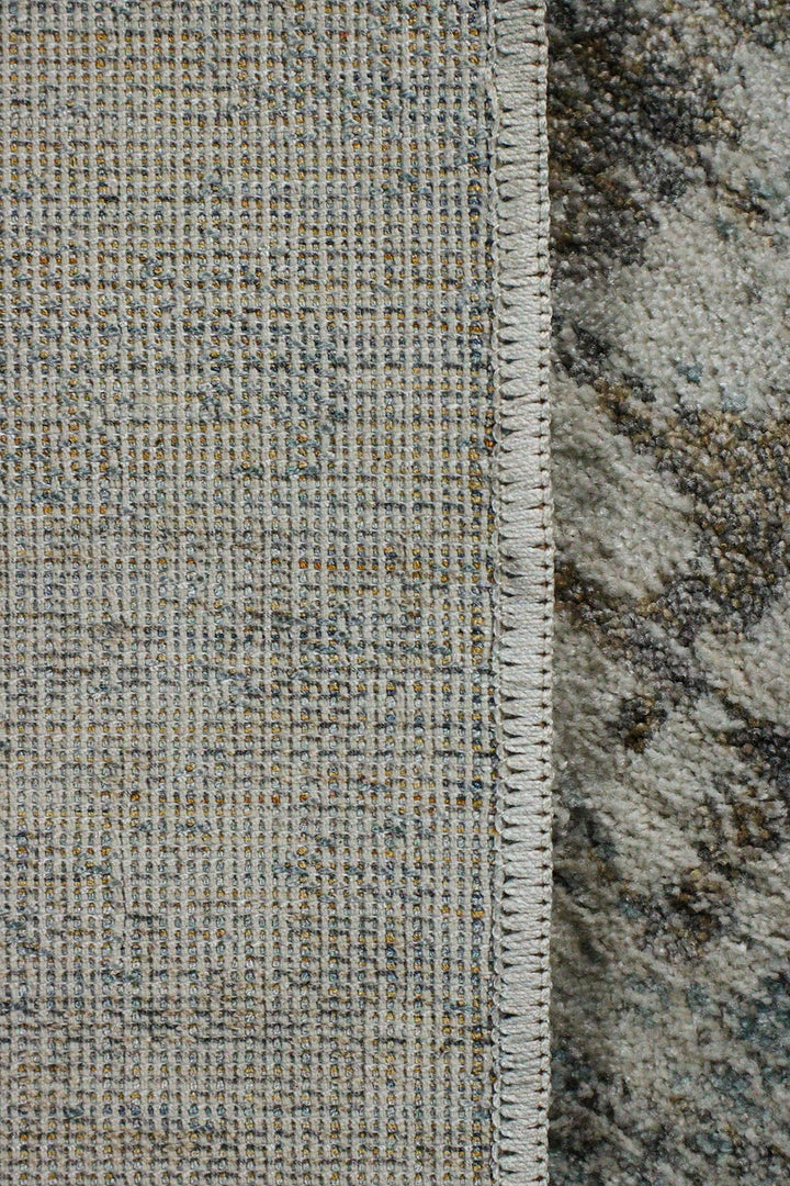 Turkish Modern Festival 1 Rug - Cream & Blue - 6.5 x 8.2 FT - Sleek and Minimalist for Chic Interiors - V Surfaces