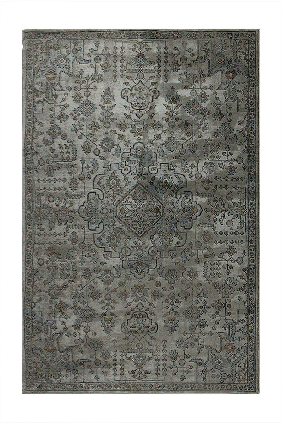 Turkish Modern Festival 1 Rug - Cream & Gray- 5.2 x 7.5 FT - Sleek And Minimalist For Chic Interiors - V Surfaces