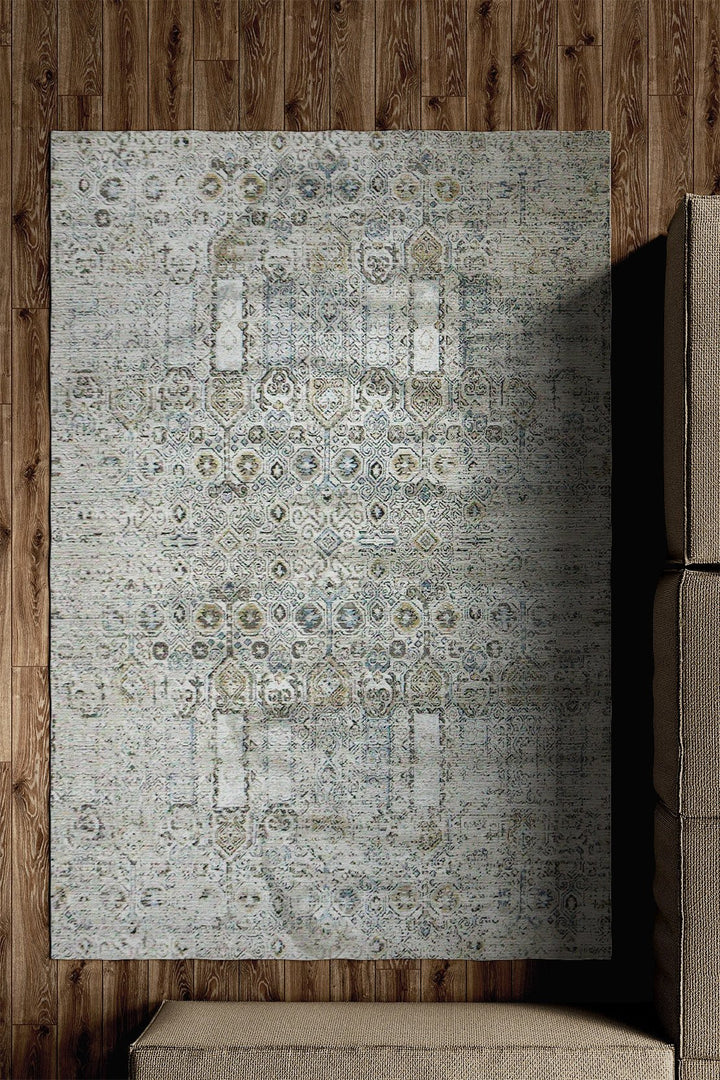 Turkish Modern Festival 1 Rug - Cream & Multy - 5.2 x 7.5 FT - Sleek And Minimalist For Chic Interiors - V Surfaces