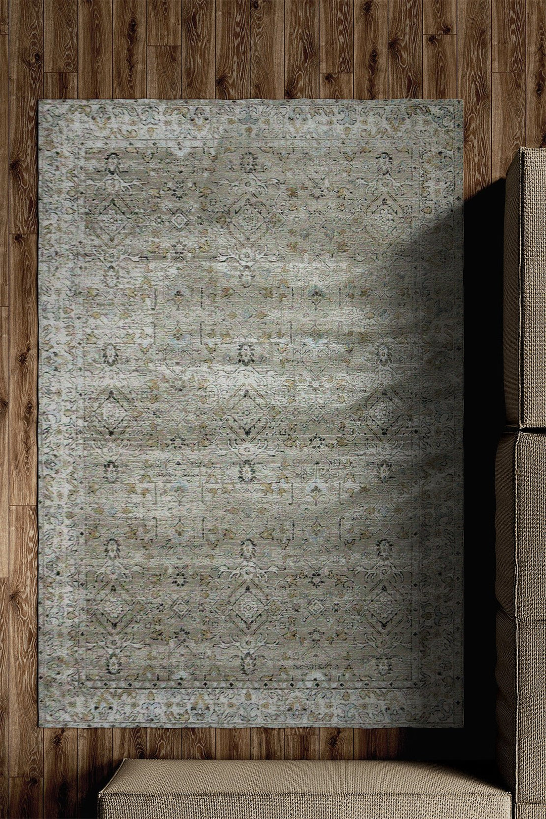 Turkish Modern Festival 1 Rug - D Beige - 5.2 x 7.5 FT - Sleek And Minimalist For Chic Interiors - V Surfaces