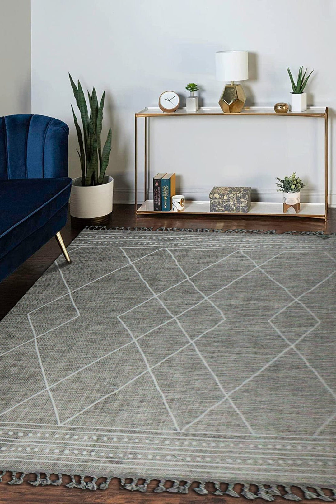 Turkish Modern Festival 1 Rug - D Gray - 7.8 x 9.5 FT - Sleek And Minimalist For Chic Interiors - V Surfaces