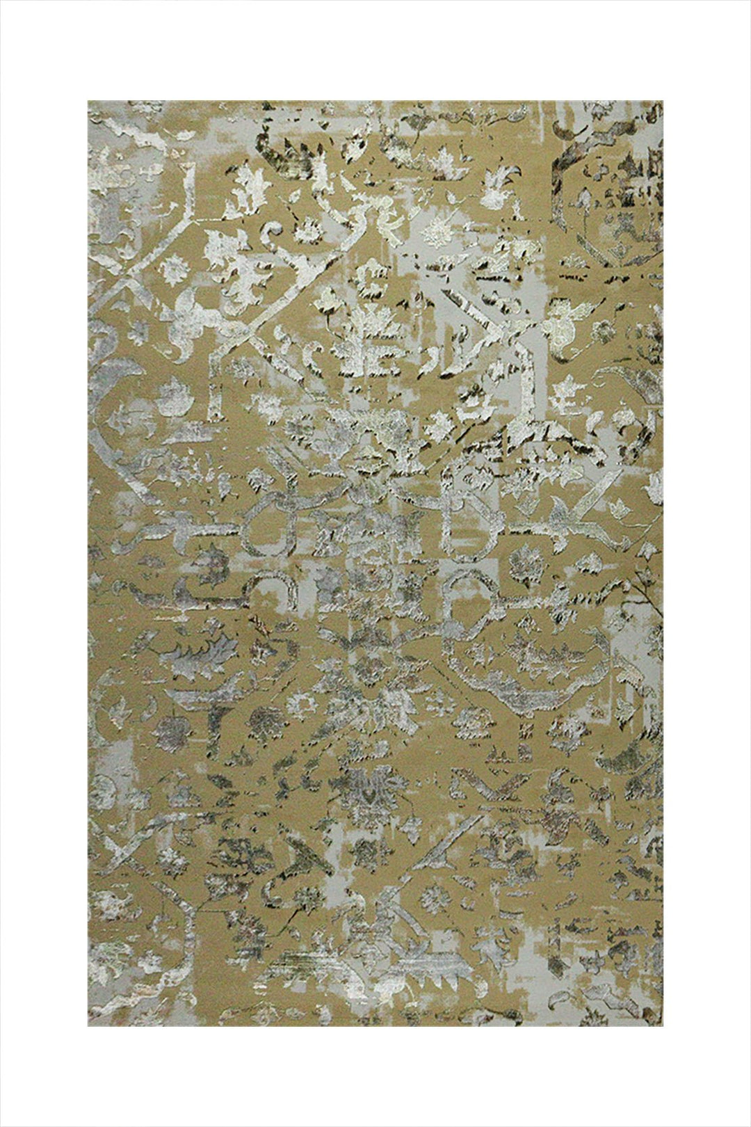 Turkish Modern Festival 1 Rug - Gold - 4.9 x 7.3 FT - Sleek And Minimalist For Chic Interiors - V Surfaces