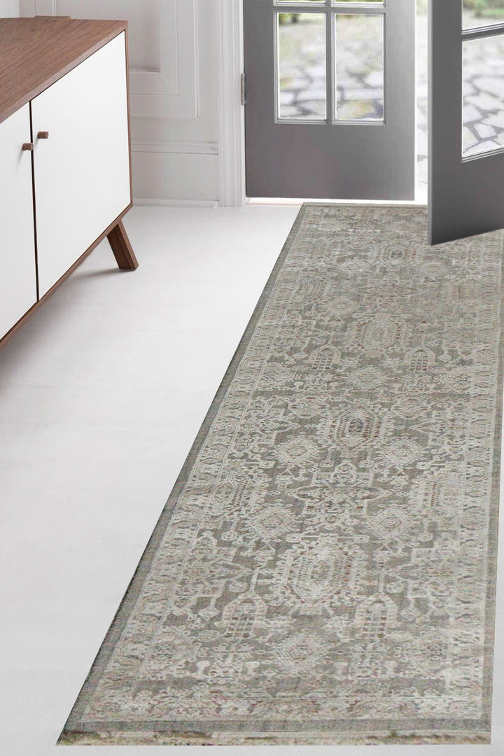 Turkish Modern Festival-1 Rug - Gray - 1.9 X 8.0 Ft- Sleek And Minimalist For Chic Interiors - V Surfaces