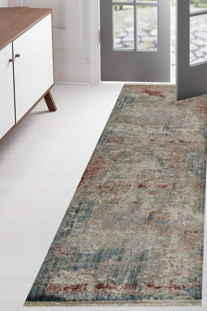 Turkish Modern Festival-1 Rug - Gray - 2.6 X 7.8 Ft- Sleek And Minimalist For Chic Interiors - V Surfaces