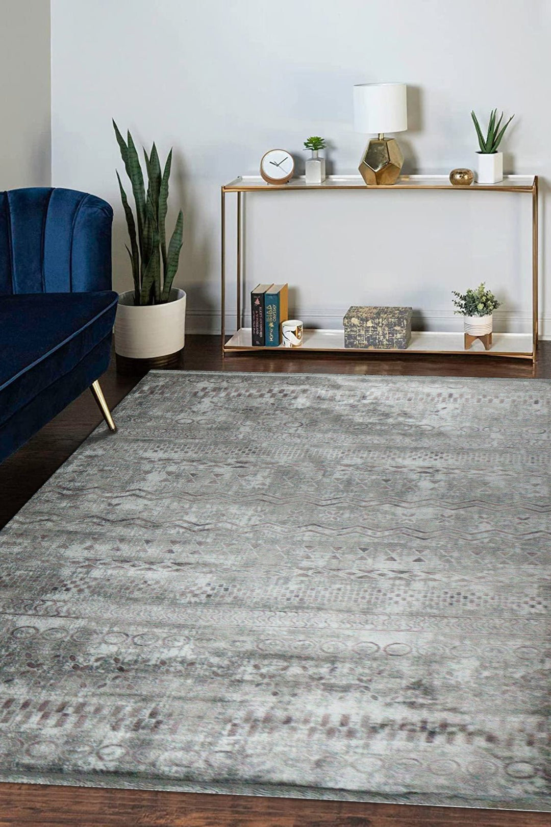 Turkish Modern Festival-1 Rug - Gray - 6.5 x 9.5 FT - Sleek and Minimalist for Chic Interiors - V Surfaces