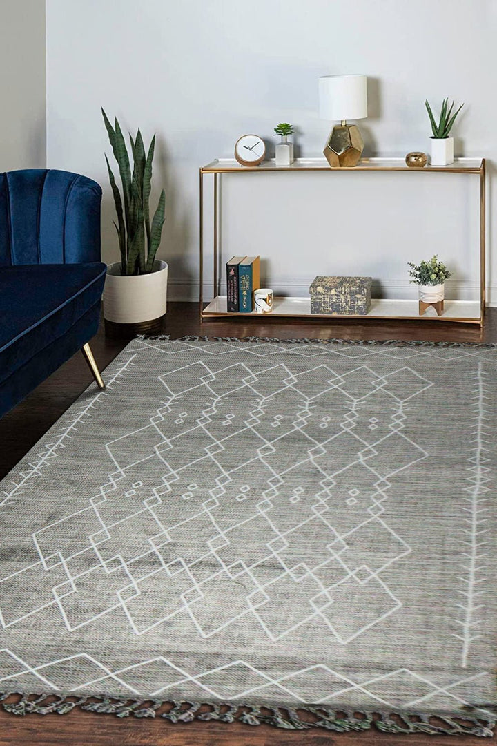 Turkish Modern Festival 1 Rug - Gray - 6.5 x 9.8 FT - Sleek And Minimalist For Chic Interiors - V Surfaces