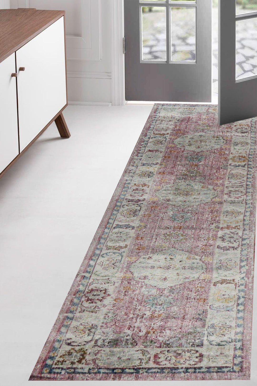 Turkish Modern Festival-1 Rug - Rose - 2.2 X 8.0 Ft- Sleek And Minimalist For Chic Interiors - V Surfaces