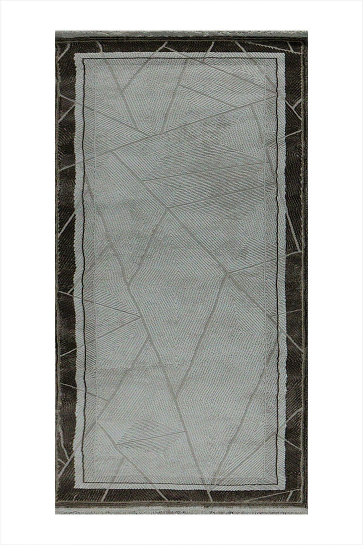 Turkish Modern Festival 1 Rug - White & Brown - 2.6 x 6.5 FT - Sleek And Minimalist For Chic Interiors - V Surfaces