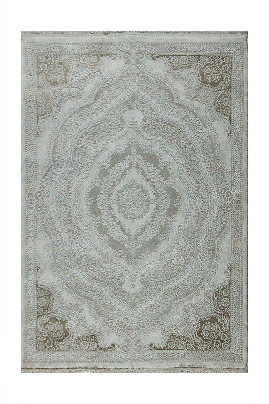 Turkish Modern Festival 1 Rug - White & Cream - 3.9 x 5.5 FT - Sleek And Minimalist For Chic Interiors - V Surfaces