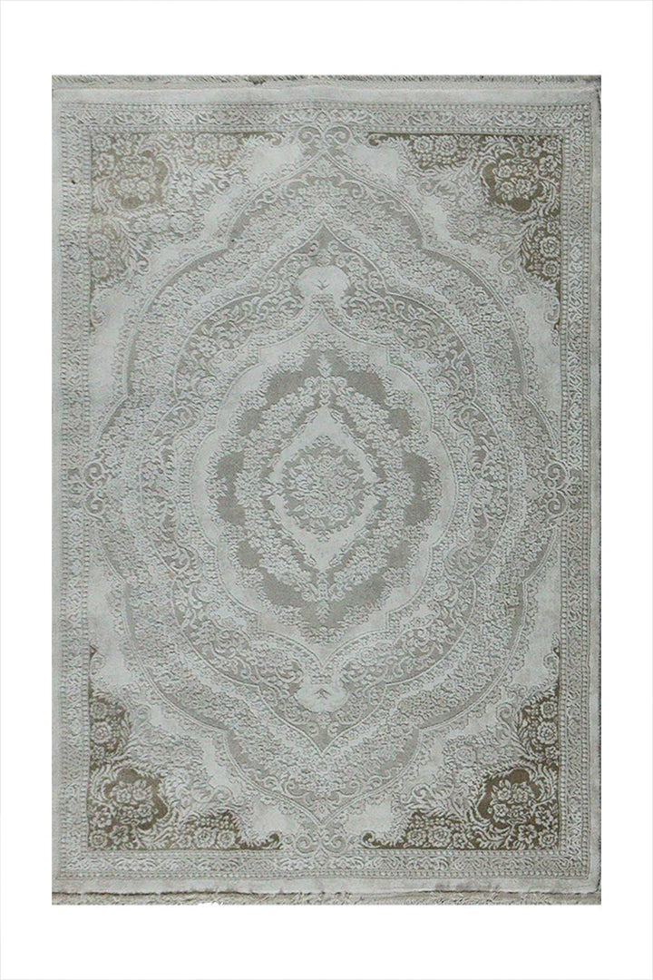 Turkish Modern Festival 1 Rug - White & Cream - 3.9 x 5.5 FT - Sleek And Minimalist For Chic Interiors - V Surfaces