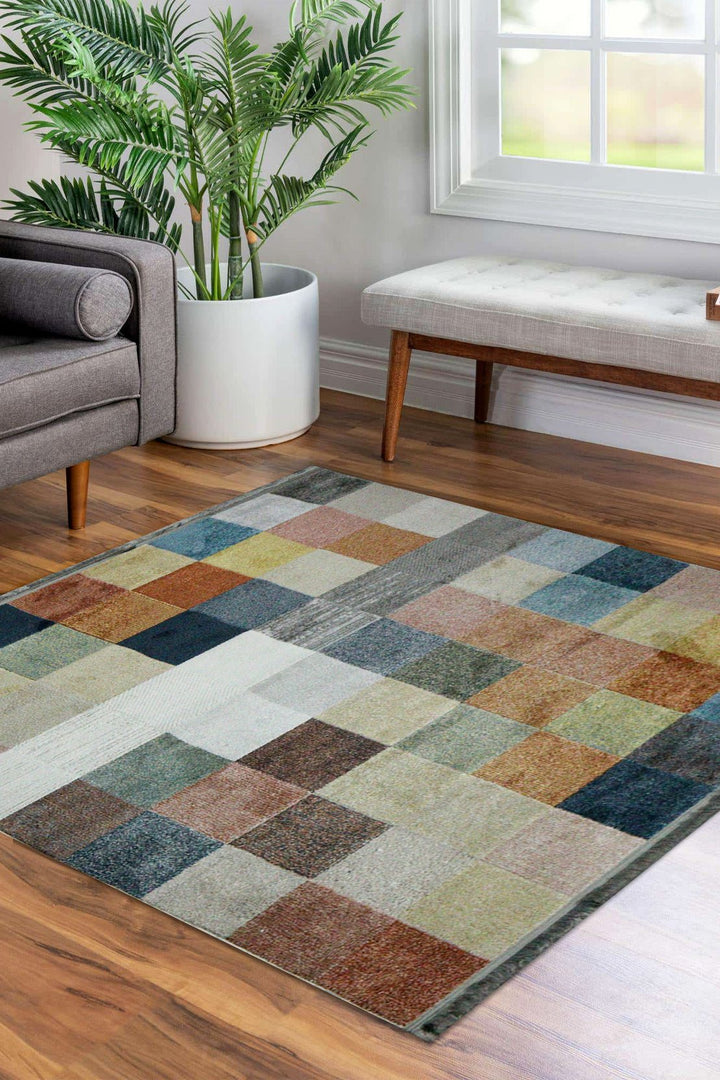 Turkish Modern Festival-3 Rug - Gray - 5.2 x 5.5 FT - Sleek and Minimalist for Chic Interiors - V Surfaces