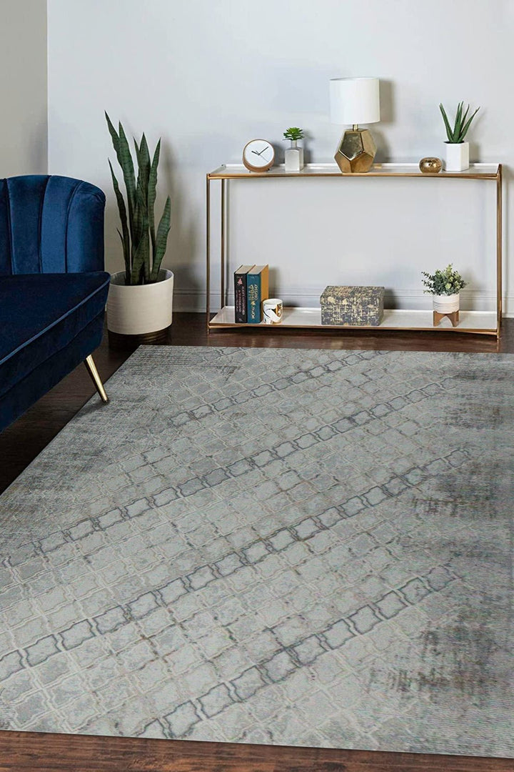 Turkish Modern Festival 3 Rug - Gray - 6.5 x 9.0 FT - Sleek And Minimalist For Chic Interiors - V Surfaces