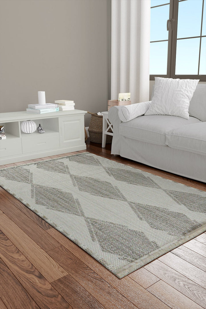 Turkish Modern Festival Plus Rug - 3.9 x 5.5 FT - White - Superior Comfort, Modern Style Accent Rugs - V Surfaces