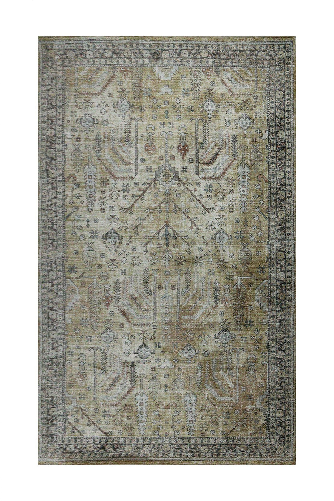 Turkish Modern Festival Plus Rug - 4.9 x 7.8 FT - Yellow - Sleek and Minimalist for Chic Interiors - V Surfaces