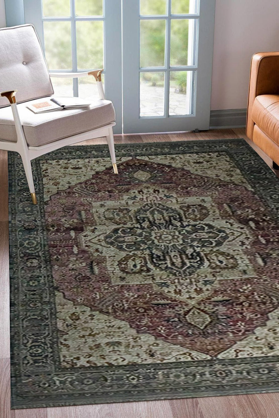 Turkish Modern Festival Plus Rug - 6.56 x 9.84 FT - Cream and Maroon - Superior Comfort, Modern Style Accent Rugs - V Surfaces