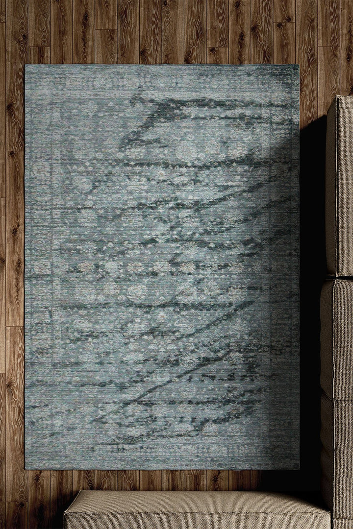 Turkish Modern Festival Plus Rug - Blue - 4.9 x 7.8 FT - Sleek And Minimalist For Chic Interiors - V Surfaces