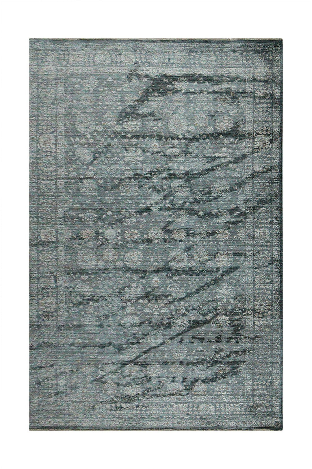 Turkish Modern Festival Plus Rug - Blue - 4.9 x 7.8 FT - Sleek And Minimalist For Chic Interiors - V Surfaces