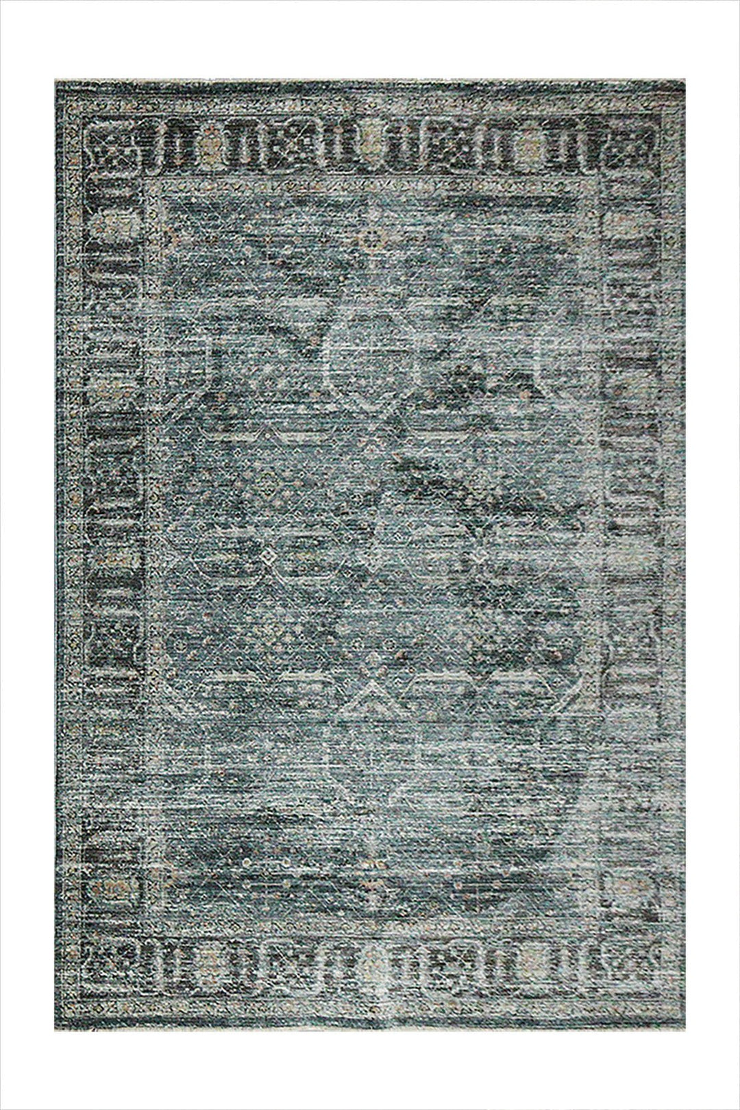 Turkish Modern Festival Plus Rug - Blue - 5.2 x 7.7 FT - Sleek And Minimalist For Chic Interiors - V Surfaces