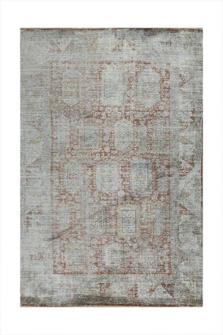 Turkish Modern Festival Plus Rug - Cream & Brown - 3.9 x 5.9 FT - Sleek And Minimalist For Chic Interiors - V Surfaces