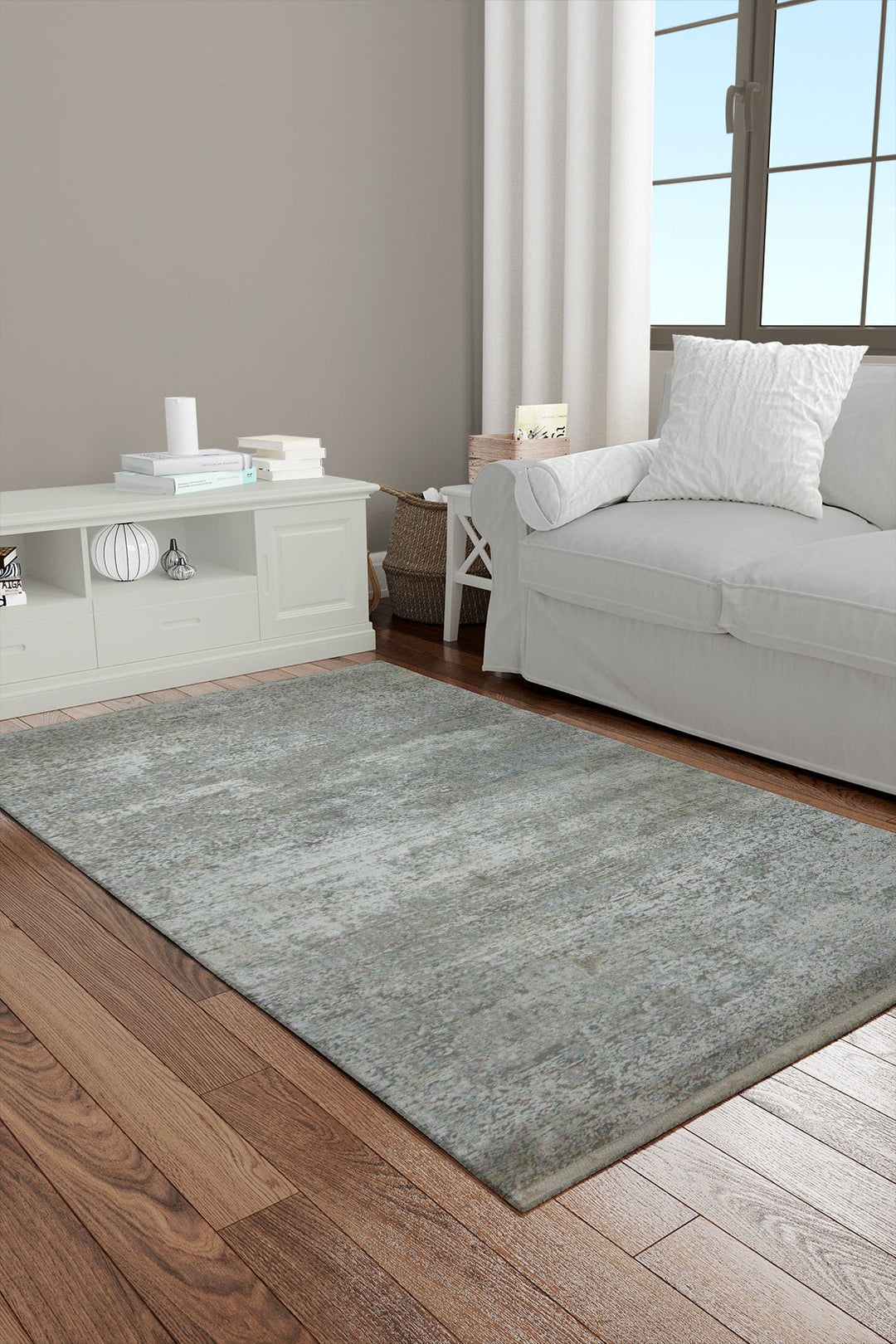 Turkish Modern Festival Viscos Rug - 2.6 x 3.9 FT - Beige - Sleek and Minimalist for Chic Interiors - V Surfaces