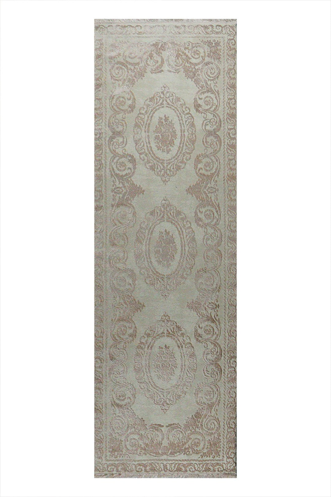 Turkish Modern Festival Viscos Rug - 3.2 x 9.8 FT - Cream - Sleek and Minimalist for Chic Interiors - V Surfaces